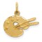 14K Yellow Gold Artist Palette Paint Charm FindingKing Jewerly 11mm x 11mm